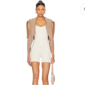WellBeing + BeingWell StretchWell Dalia 4 Inch Romper Birch yoga Revolve XXS XS